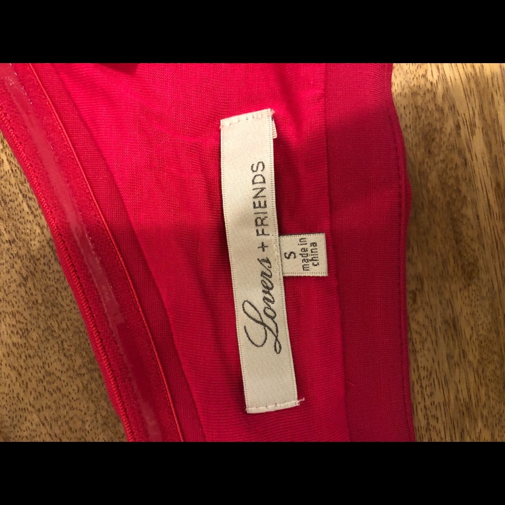 Lovers + Friends small pink sweetheart crop top